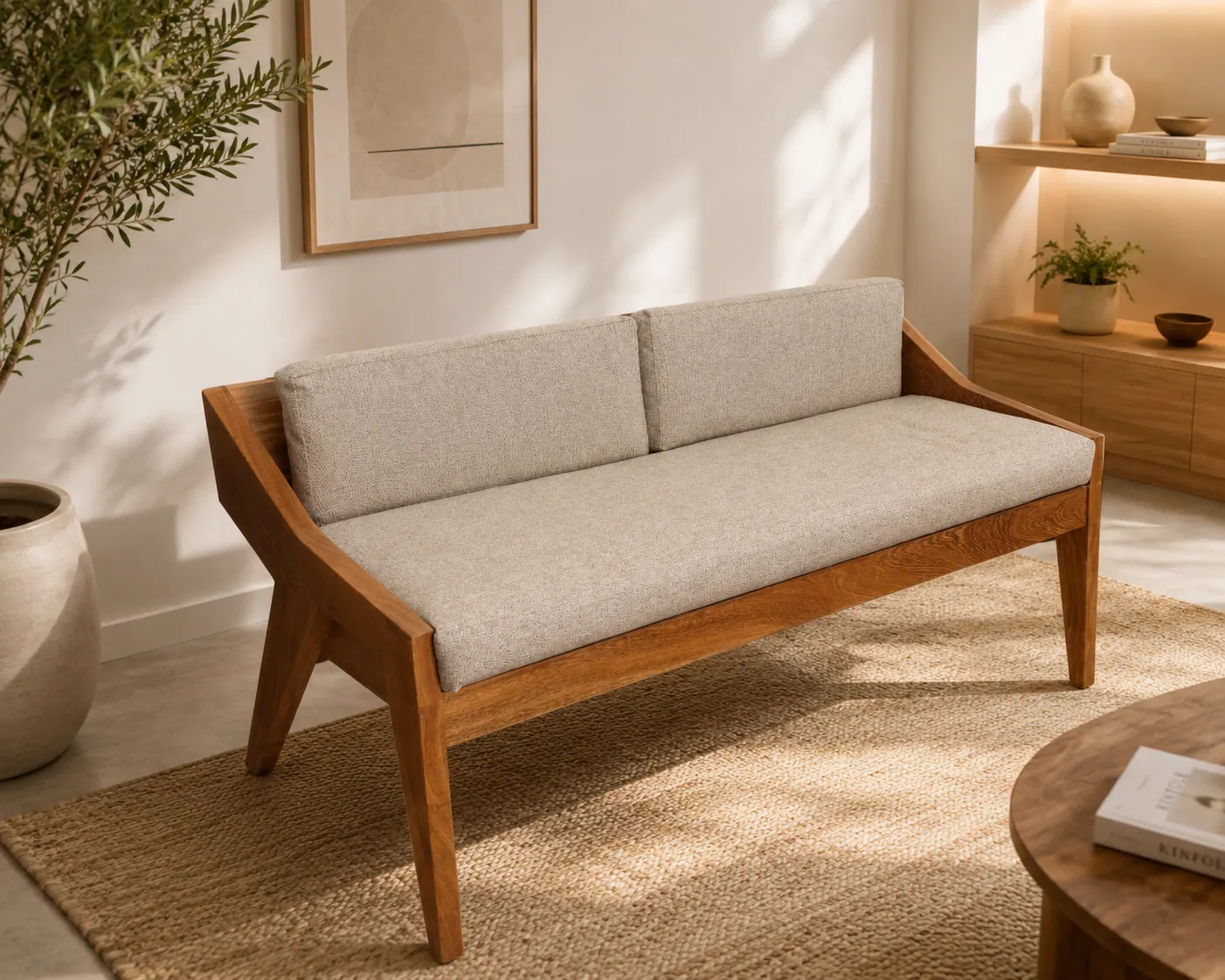 Dining Bench with Backrest – photo 1